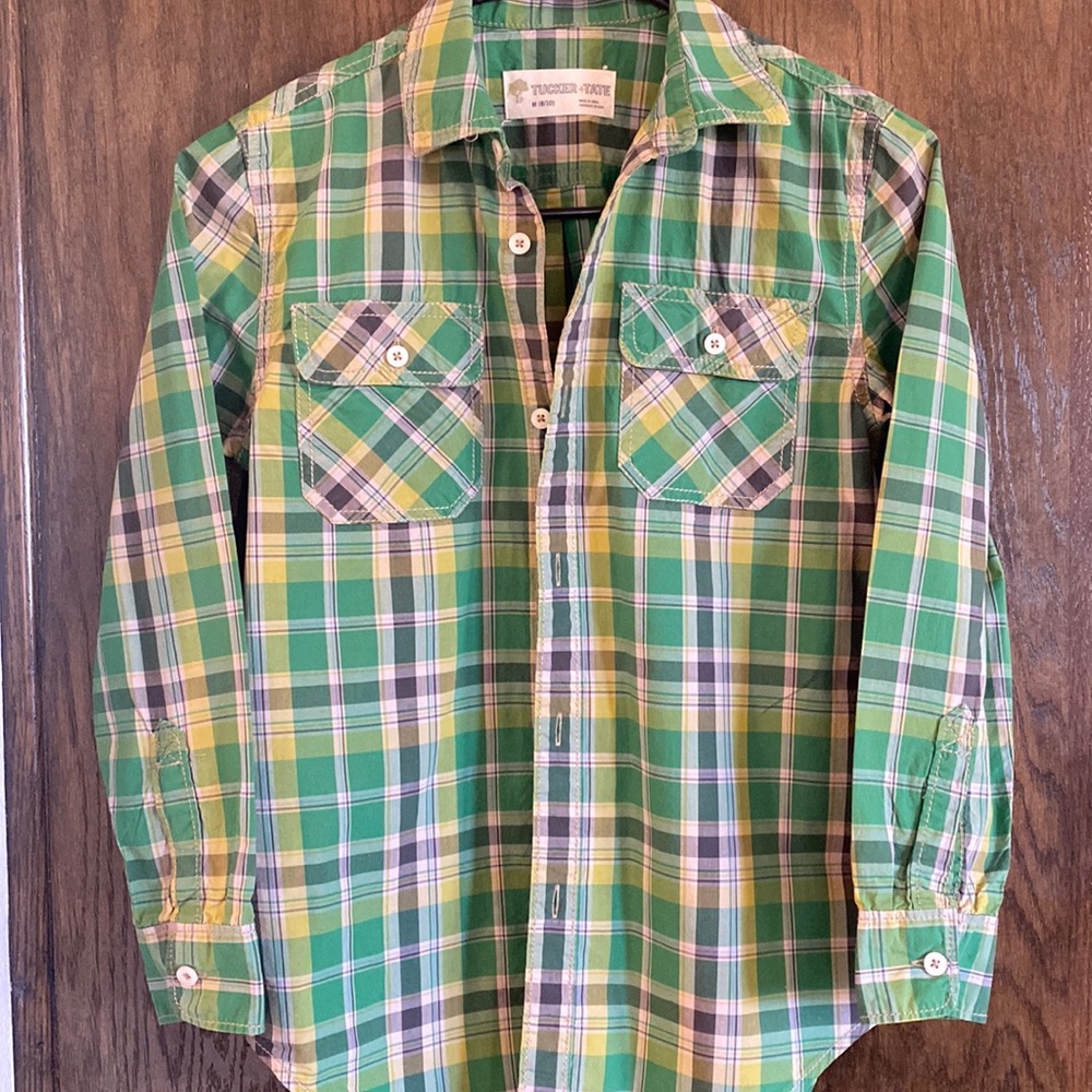 Tucker + Tate button down green plaid